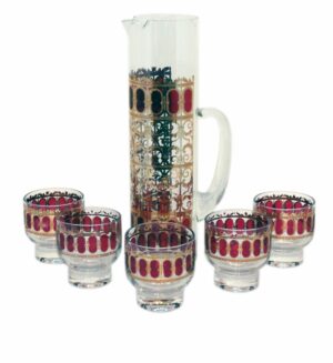 Culver Cocktail Set of 6 Glasses & Pitcher