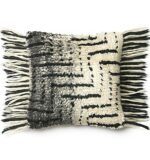 Black & Ivory Shag Pillow