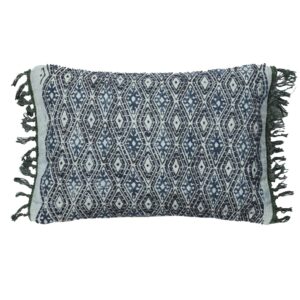 blue & white lumbar pillow