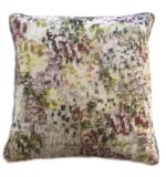 Watercolour print Pillow, purpled, yellow, greens