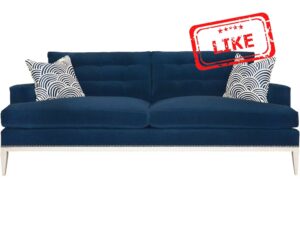 blue velvet Vanguard sofa