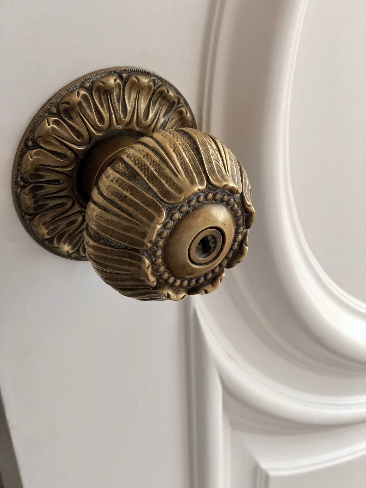 Ornate brass doorknob