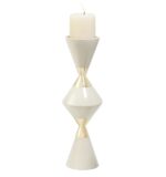 large-candlestick, cream and gold