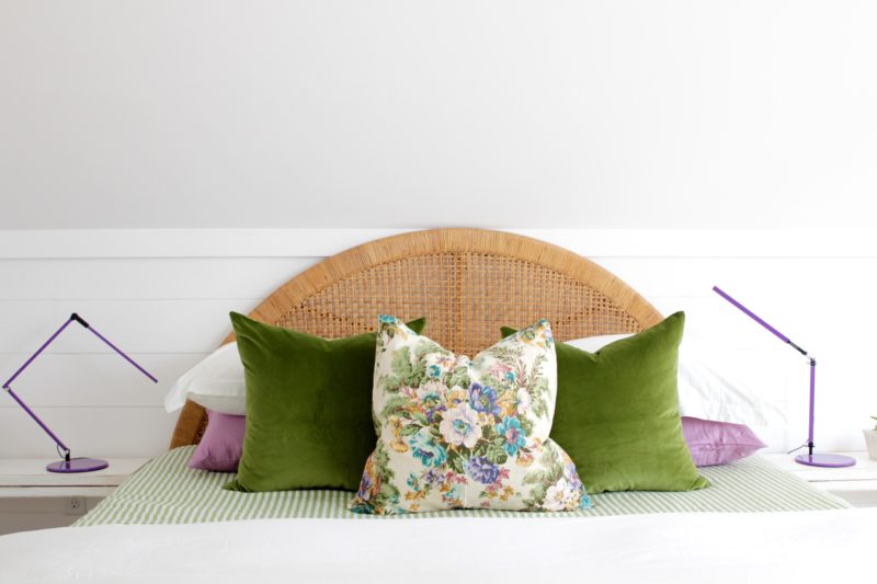 Plush green velvet and soft lilac. This is a great combo! The Painted House