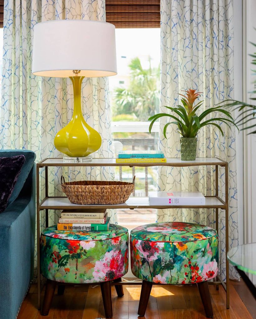 colorful living room coastal