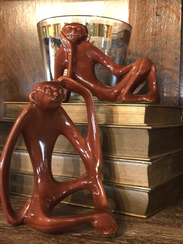 How to use vintage pottery to inspire color and pattern in your home 5 vintage monkeys