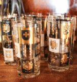 black and gold travel highball glass