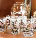 hand-painted vintage asian glassware