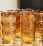 George Briard gold highball vintage glasses