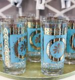 vintage blue flower glasses