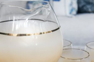 Peach vintage glass pitcher