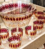 vintage Culver punch bowl set w/ glasses