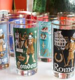libbey travel glass, vintage barware, vintage travel memorabilia, vintage travel glasses, vintage destination glasses