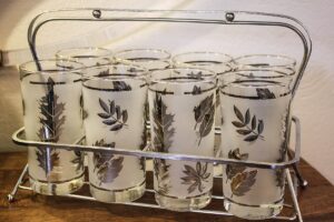vintage Libbey glasses with carrier