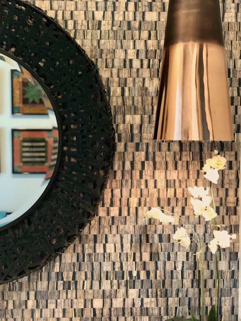 wallpaper and copper light