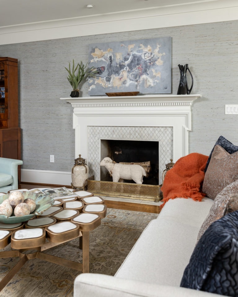 Living Room, Coffee Table, Fireplace