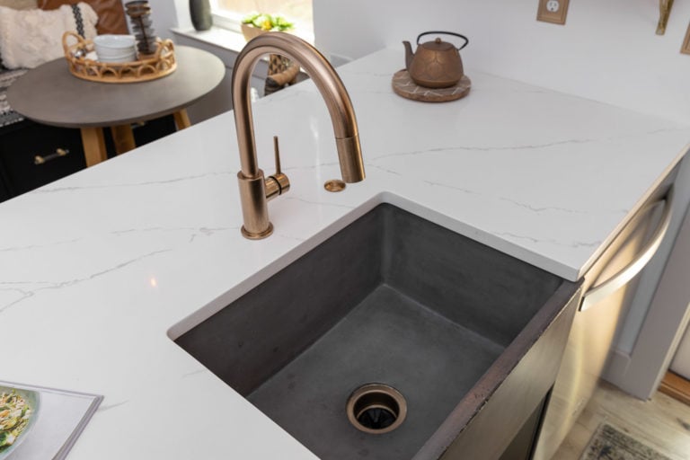 Undermount Sink, Brass kitchen Faucet