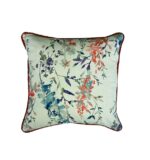Coral Floral throw pillow in detail interiors