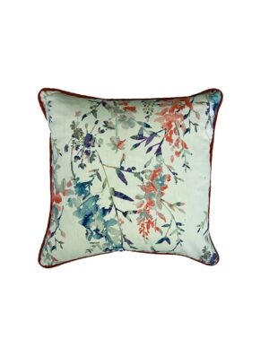 Coral Floral throw pillow in detail interiors