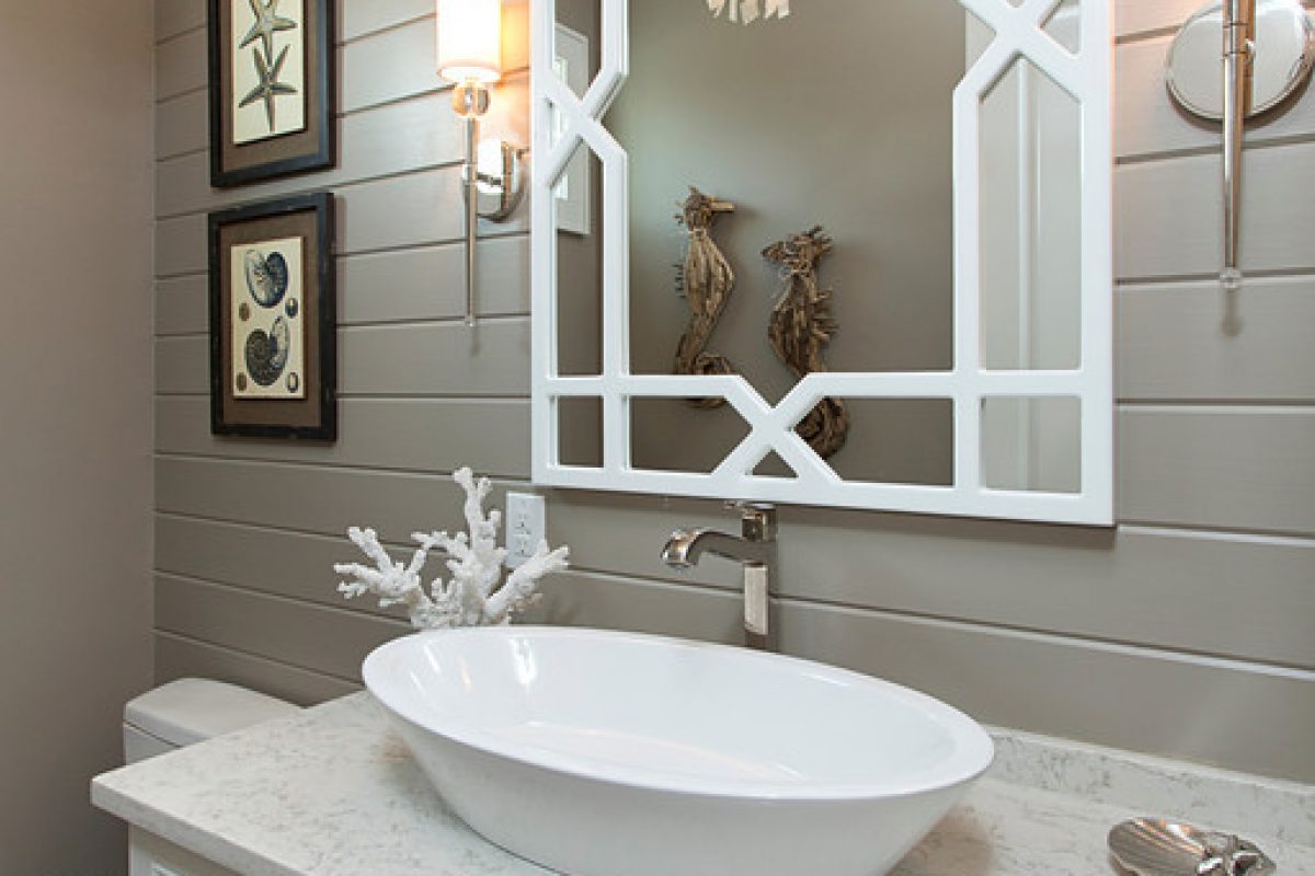New construction powder bath with neutral colors